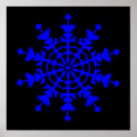 Ice Crystal - Blue posters