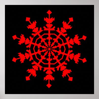 Ice Crystal - Red Posters by lonvig