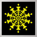 Ice Crystal - Yellow posters