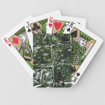 Ice Cubes with Water Drops Green Playing Cards