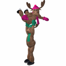 Ice Dancing Whimsical Reindeer Cut Outs