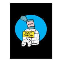 Ice Fishing Bait Shop Postcard