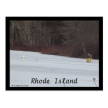 Ice Fishing In Rhode Island Postcard