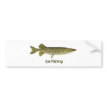 Ice Fishing Northern Pike Logo bumper stickers