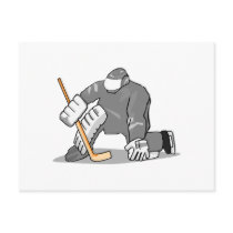 ice hockey goal keeper goalie graphic postcards