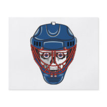 ice hockey goalie mask skull design full color flyer