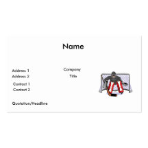 ice hockey goalie realistic vector illustration business card