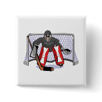 ice hockey goalie realistic vector illustration pin