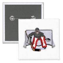 ice hockey goalie realistic vector illustration pin