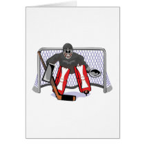 ice hockey goalie realistic vector illustration card