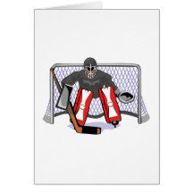 ice hockey goalie realistic vector illustration card
