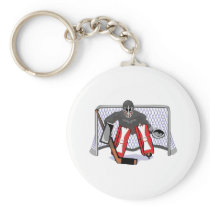 ice hockey goalie realistic vector illustration key chains
