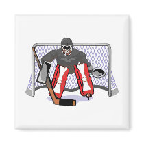 ice hockey goalie realistic vector illustration magnet