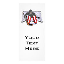 ice hockey goalie realistic vector illustration customized rack card