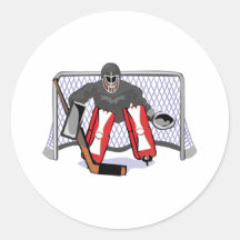 ice hockey goalie realistic vector illustration round stickers