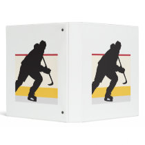 ice hockey player on the move 3 ring binders