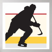 ice hockey player on the move poster