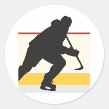 ice hockey player on the move round stickers