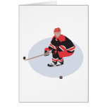 ice hockey player ready to strike greeting cards