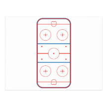 ice hockey rink graphic post cards