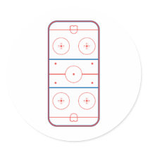 ice hockey rink graphic round sticker