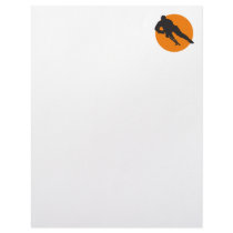 ice hockey silhouette orange circle design customized letterhead