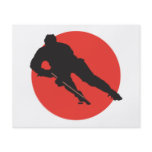ice hockey silhouette red circle design flyers