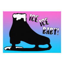ice ice baby : ice skating party invitation