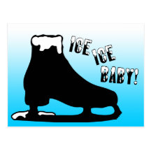 ice ice baby : ice skating party invitation post cards