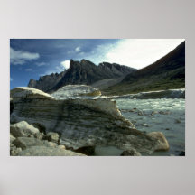 Ice on the shoreline of the Weasel River, Baffin I Poster
