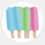 Ice Pop Trio Round Stickers