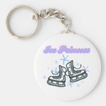 ice princes snowflakes and ice skates design keychains