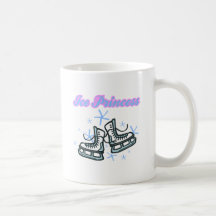 ice princes snowflakes and ice skates design mugs