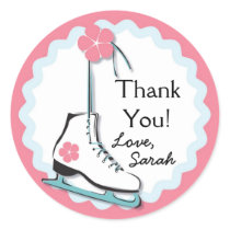 Ice Skate Round Stickers