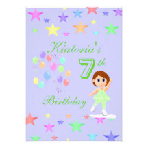 Ice Skater  Birthday Invitation