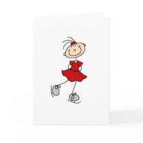 Ice Skater Girl In Red Card