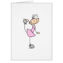 Ice Skater In Pink Card