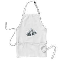 ice skates and snowflakes graphic apron