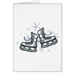 ice skates and snowflakes graphic card