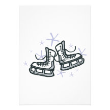 ice skates and snowflakes graphic custom announcement