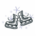 ice skates and snowflakes graphic acrylic cut outs