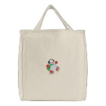 Ice skating bear christmas embroidered tote bag embroidered bags