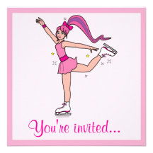 Ice Skating Birthday Party Invitation