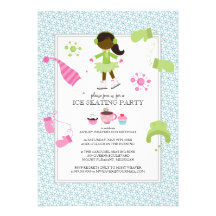 Ice Skating Birthday Party Invitations