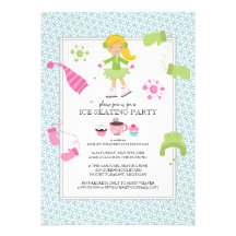 Ice Skating Birthday Party Invitations