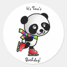 Ice Skating Birthday Sticker