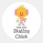 Ice Skating Chick Stickers