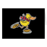 ice skating duck greeting card