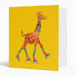 Ice Skating Giraffe Vinyl Binder
