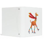 Ice Skating Giraffe with Scarf binders